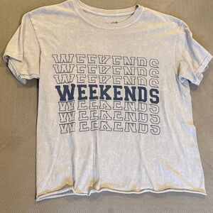 Vintage Gray and Blue Graphic Tee